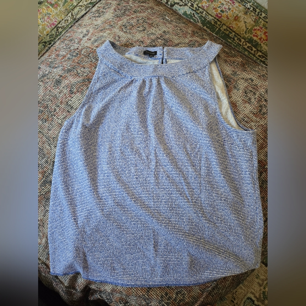 Talbots Textured Blue Sleeveless Top